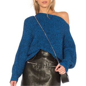 Alexander Wang Blue Mohair Asym Sweater XS